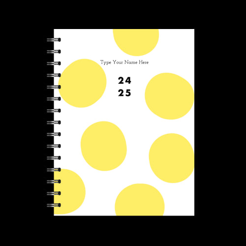 A5 Spiral 24/25 Mid-Year Diary - Dot - Yellow