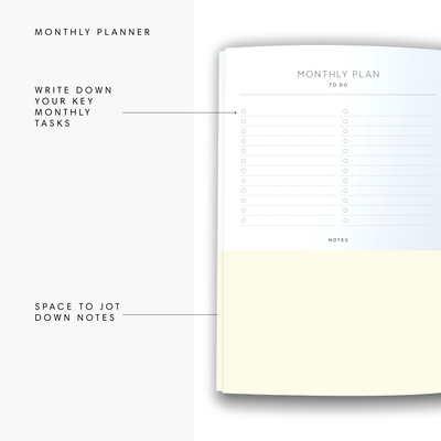 A5 2025 Spiral Weekly Spread Diary - Botanical - Mist