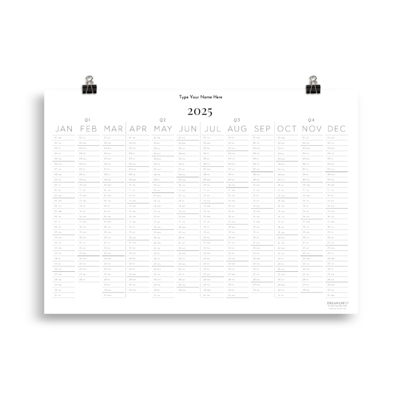 2025 Wall Calendar - Minimal