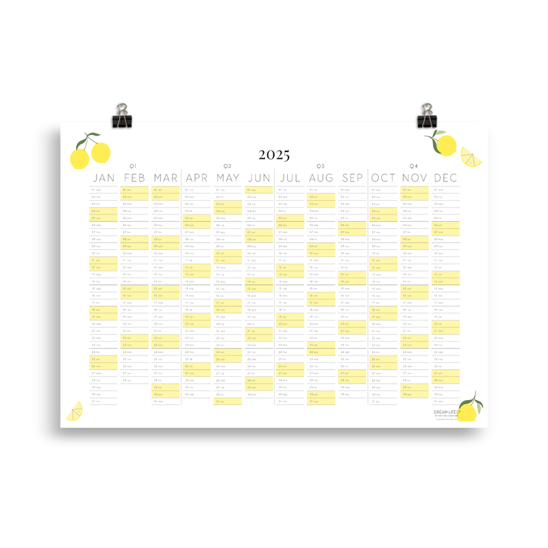 2025 Wall Calendar - Citrus Zest