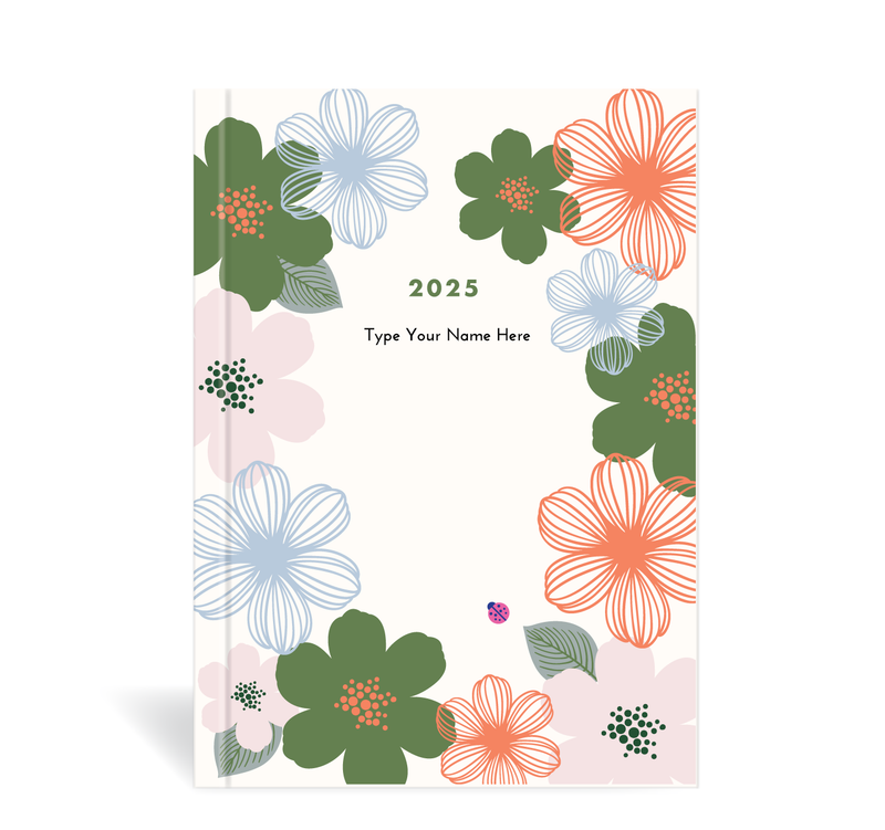 A5 2025 Family Diary - Blooms - Creme