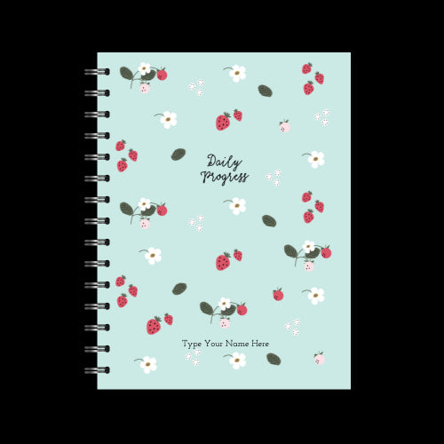 A5 Spiral Journal - Daily Progress - Berries - Mint