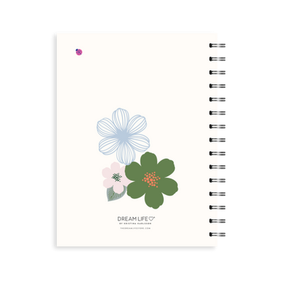 A5 Spiral 2025 Family Diary - Blooms - Creme