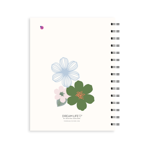 A5 Spiral 2025 Family Diary - Blooms - Creme