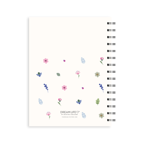 A5 Spiral 2025 Family Diary - Petite Blooms - Creme