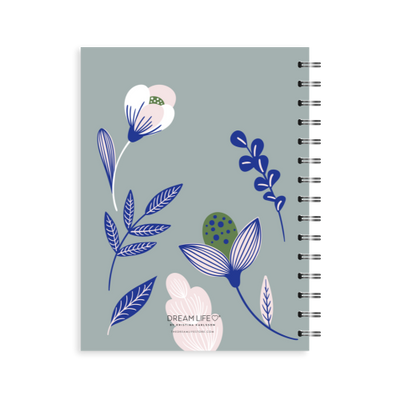 A5 2025 Spiral Weekly Spread Diary - Botanical - Mist