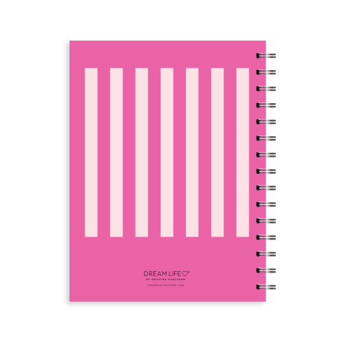 A5 2025 Spiral Weekly Spread Diary - Pink Stripe