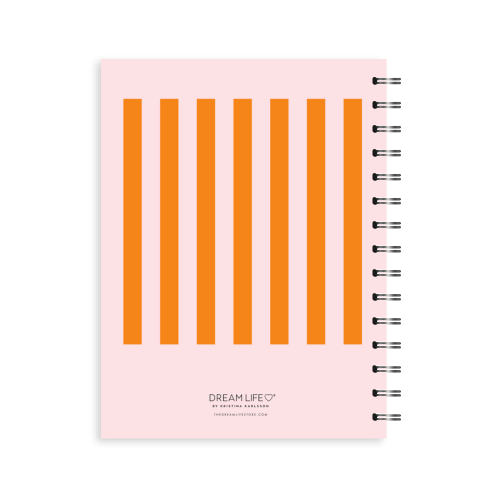 A5 2025 Spiral Weekly Spread Diary - Pink Stripe