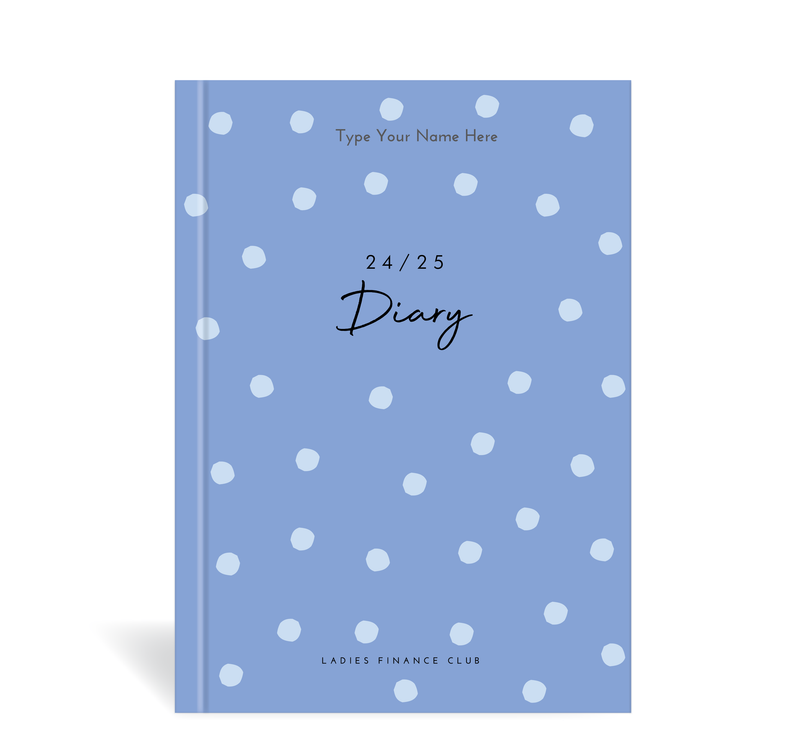 A5 24/25  Financial Diary - Ladies Finance Club - Dots - Blue