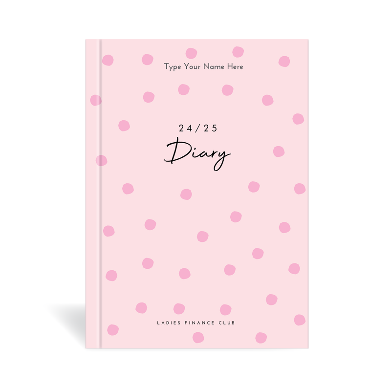 A5 24/25 Financial Diary - Ladies Finance Club - Dots - Pink