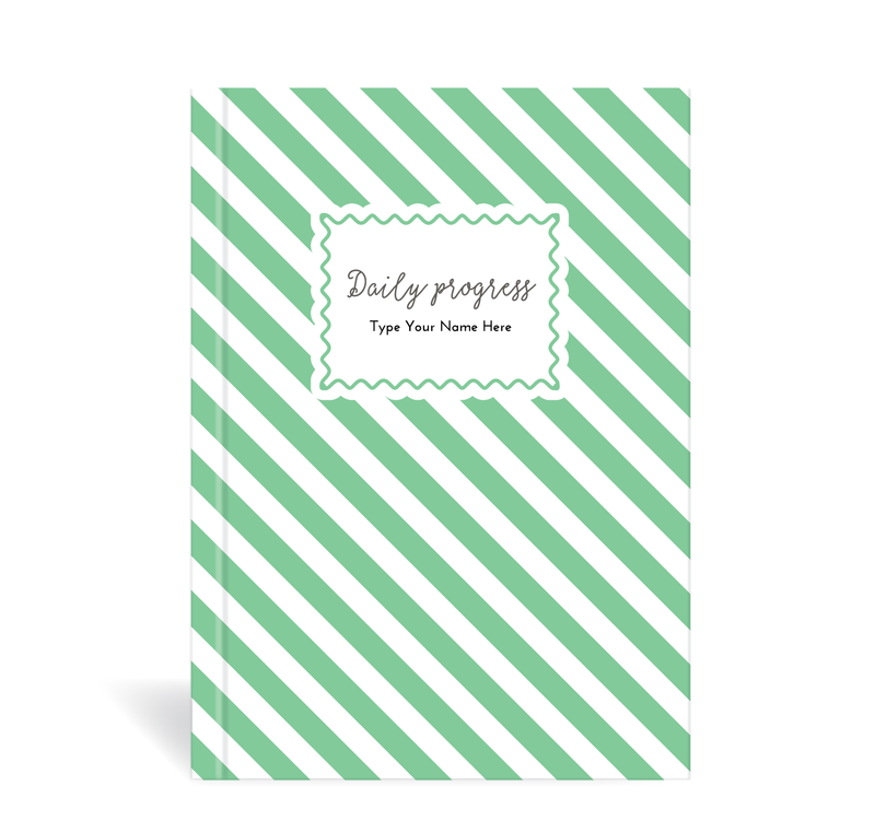 A5 Journal  - Daily Progress - Stripe - Green