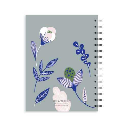 A5 Spiral Journal - Daily Progress - Botanical - Mist