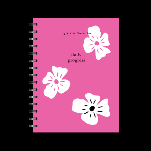 A5 Spiral Journal - Daily Progress - Sippa - Hot Pink