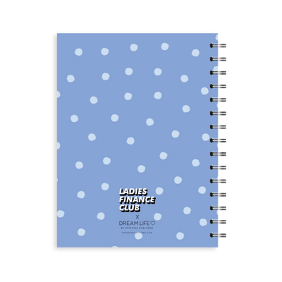 A5 24/25 Spiral Financial Diary - Ladies Finance Club - Dots - Blue