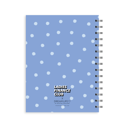 A5 24/25 Spiral Financial Diary - Ladies Finance Club - Dots - Blue