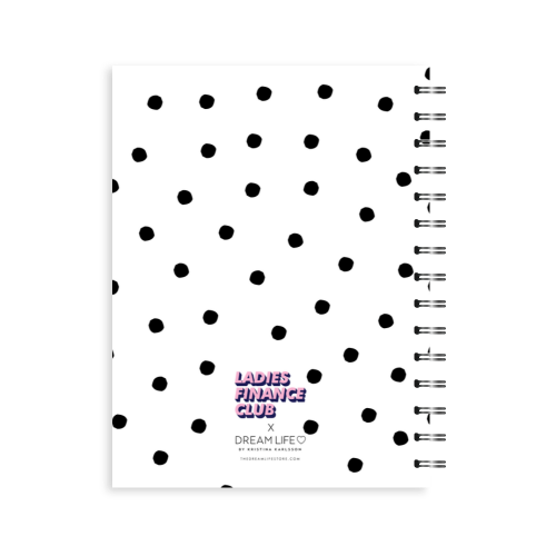 A5 24/25 Spiral Financial Diary - Ladies Finance Club - Dots - White