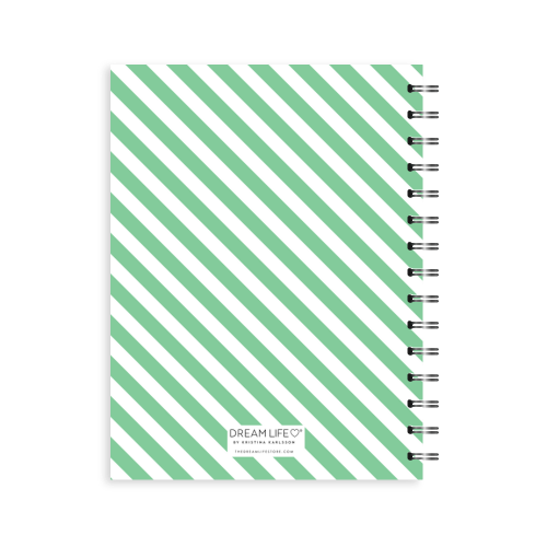 A5 Spiral Journal - Daily Progress - Stripe - Green