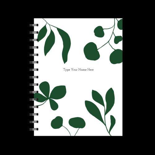 A5 Spiral Journal - Leaves - Green